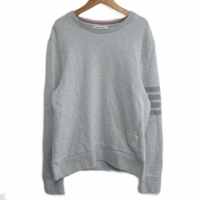 【中古】トムブラウン THOM BROWNE 現行 クラシック ループバック 4-BAR スウェット トレーナー グレー 約M IBO96
