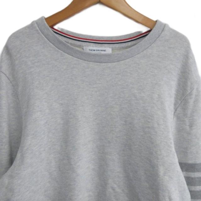 【中古】トムブラウン THOM BROWNE 現行 クラシック ループバック 4-BAR スウェット トレーナー グレー 約M IBO96_2