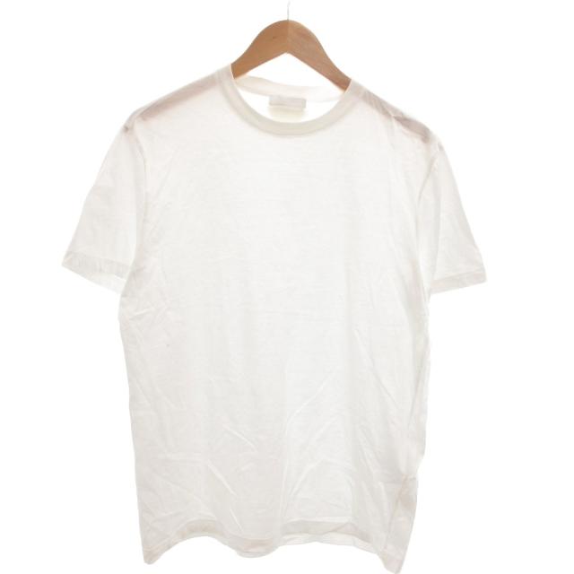 【中古】プラダ PRADA Tシャツ カットソー 三角ロゴ 半袖 XL 白 ホワイト /FF IBO96 ■C  メンズ