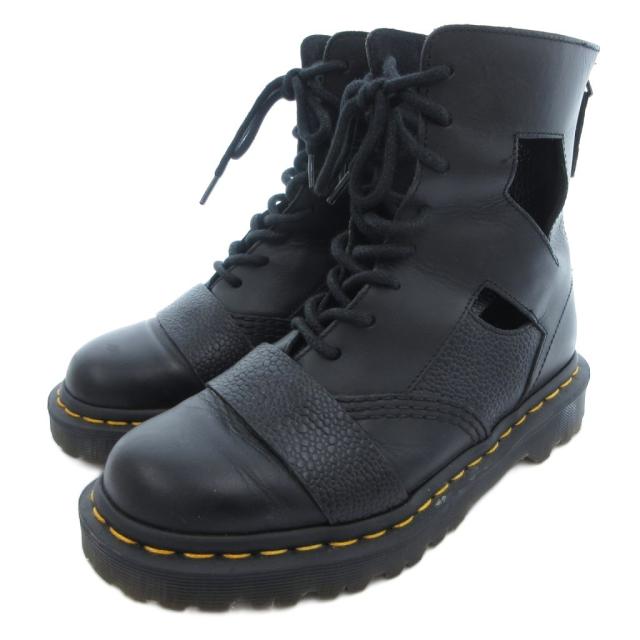 【中古】ドクターマーチン DR.MARTENS レースアップブーツ 黒 ブラック カットアウト /ML ■B レディース
