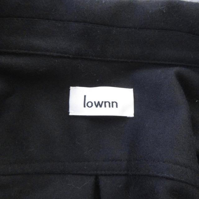 【中古】ローン Lownn 美品 ウールシャツ 半袖 メルトン 比翼 46 黒 ブラック IBO98 メンズ_5