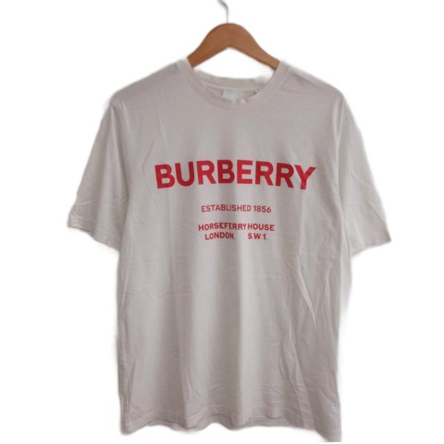 【中古】バーバリー BURBERRY リカルドティッシ ロゴ Tシャツ クルーネック M 白 ホワイト ■MNK9 メンズ