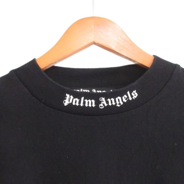 【中古】パームエンジェルス PALM ANGELS ネックバックロゴプリント モックネックTシャツ 半袖 M 黒 ブラック_2
