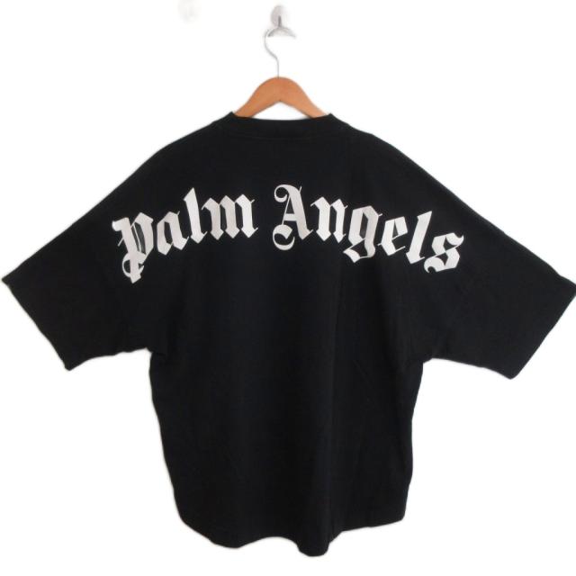 【中古】パームエンジェルス PALM ANGELS ネックバックロゴプリント モックネックTシャツ 半袖 M 黒 ブラック_4