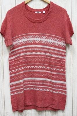 中古 ユニクロ Uniqlo ワンピース 半袖 ミニ丈 アーガイル柄 L レッド Tr 秋冬 レディースの通販はau Wowma ブランド古着のベクトル