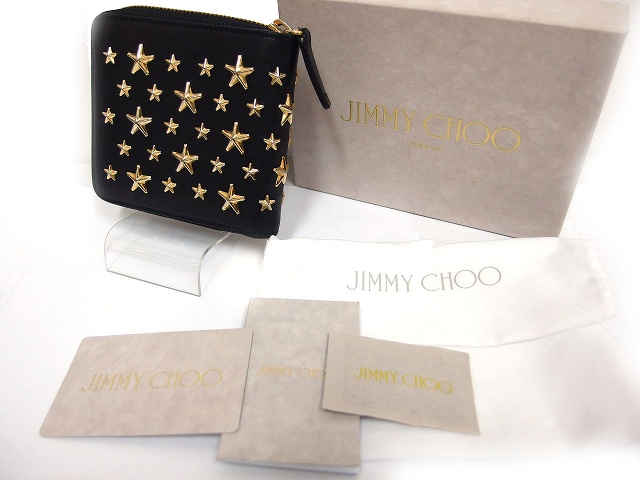 中古 ジミーチュウ Jimmy Choo 財布 二つ折り スタッズ ファスナー Lawrence レザー ブラック ゴールド C メンズの通販はau Pay マーケット ブランド古着のベクトル