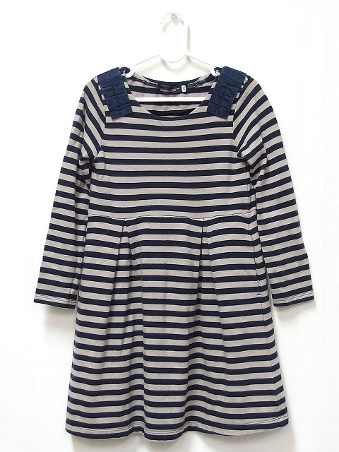 中古 ベベ Bebe 子供服 ワンピース ボーダー ポケット フレアー ショート丈 1cm ベージュ ネイビー C キッズの通販はau Pay マーケット ブランド古着のベクトル