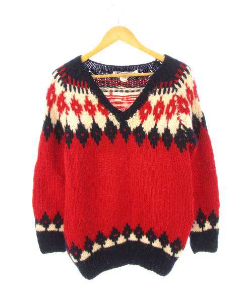 中古 Greek Knitwear ニット セーター ハンドメイド ノルディック柄 赤 紺 白 メンズの通販はau Pay マーケット ブランド古着のベクトル