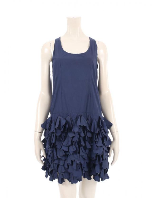 中古 マルニ Marni ワンピース ネイビー 38 ノースリーブ ミニ丈 無地 ナイロン 裾フリル レディースの通販はau Pay マーケット ブランド古着のベクトル