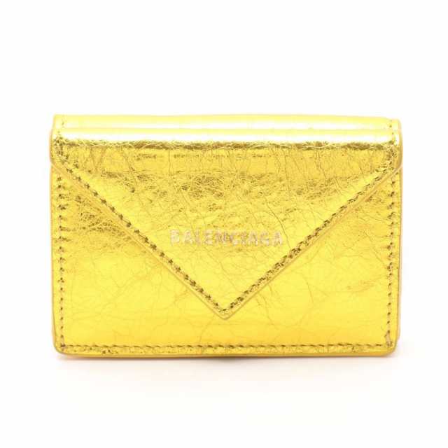 中古】バレンシアガ BALENCIAGA 三つ折り財布 ペーパーミニウォレット