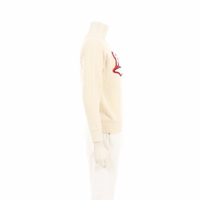 【中古】メゾンキツネ MAISON KITSUNE スウェット トレーナー アイボリー S トップス 長袖 コットン エンブロイダリー メンズ|au PAY マーケット