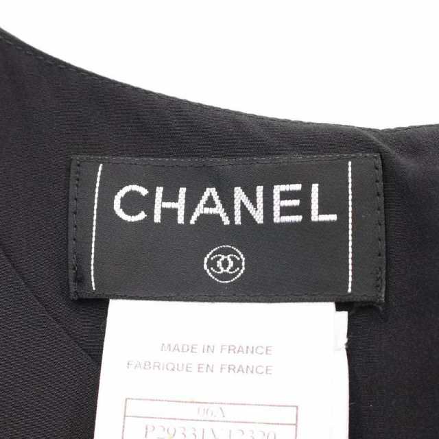 中古 シャネル Chanel ワンピース ココマーク 黒 42 ノースリーブ P シルク フリル 06a レディースの通販はau Pay マーケット ブランド古着のベクトル