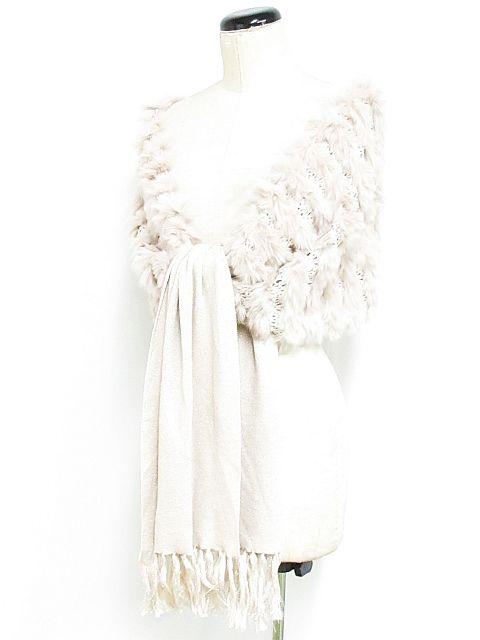 中古 メトリーゼ Maitresse ショール ストール マフラー ラビット ファー ニット フリンジ ラメ ピンク系 01の通販はau Pay マーケット ブランド古着のベクトル