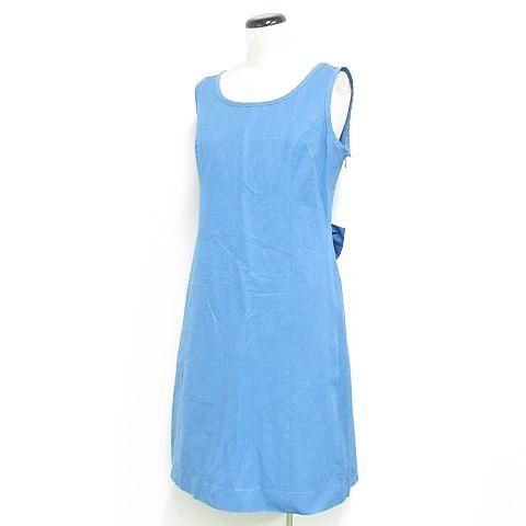 中古 イクコ Ikuko ワンピース ミニ ノースリーブ リボン ギャザー 微光沢 青 2 Nk 01 レディースの通販はau Pay マーケット ブランド古着のベクトル