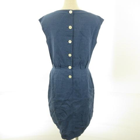 中古 マーガレットハウエル Margaret Howell ワンピース ノースリーブ 膝丈 リネン 青 2 E913 レディースの通販はau Pay マーケット ブランド古着のベクトル