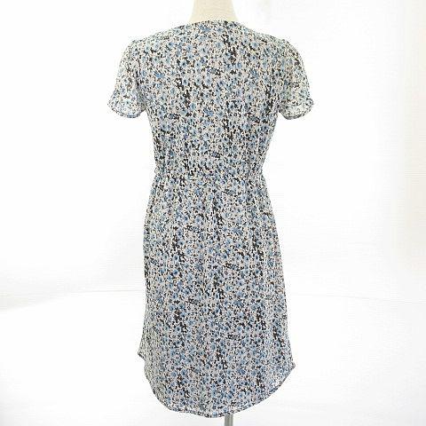 中古 エニィスィス エニシス Anysis ワンピース 半袖 ひざ丈 花柄 水色 白 黒 2 A592 レディースの通販はau Pay マーケット ブランド古着のベクトル