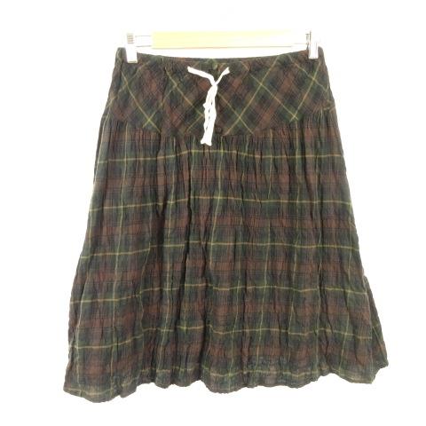中古 Mamaikuko De Paris スカート 膝丈 フレア チェック 緑 黒 茶 M E42 レディースの通販はau Pay マーケット ブランド古着のベクトル