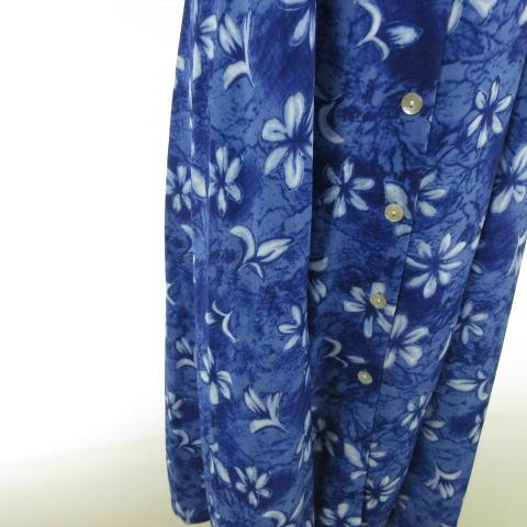 中古 Rene Margo アロハワンピース ロング マキシ丈 ノースリーブ フレア 花柄 青 S E603 レディースの通販はau Pay マーケット ブランド古着のベクトル