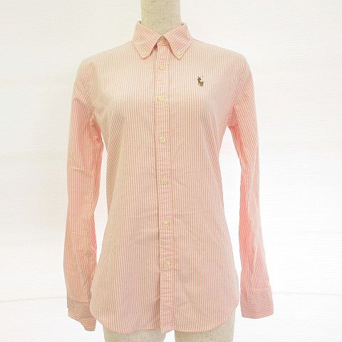 中古 ラルフローレン Ralph Lauren シャツ ブラウス 長袖 ボタンダウン ストライプ ピンク 白 0 A394 レディースの通販はau Pay マーケット ブランド古着のベクトル