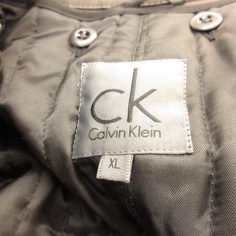 【中古】シーケーカルバンクライン ck Calvin Klein トレンチコート ロング 長袖 チャコールグレー XL *E652 メンズ｜au  PAY マーケット