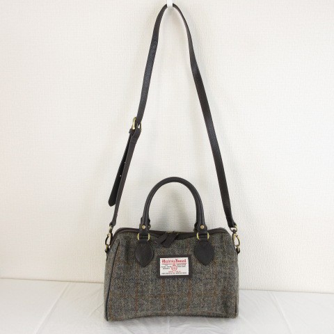 中古】ハリスツイード Harris Tweed BRITISH GREEN ショルダーバッグ