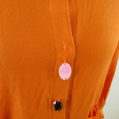 【中古】マリリンムーン Marilyn Moon カーディガン ニット 七分袖 ビジューボタン 薄手 オレンジ *E973 レディース 中古】マリリンムーン Marilyn Moon カーディガン ニット 七分袖