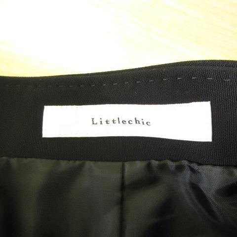 中古】未使用品 リトルシック LIttlechic ひざ丈スカート 黒 36 *A55 