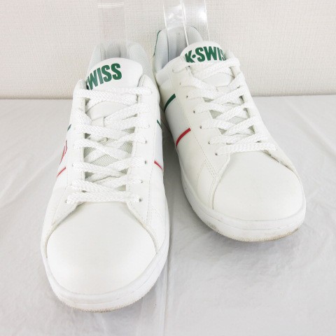 中古】ケースイス K-SWISS ローカットスニーカー シューズ 白 緑 26.5