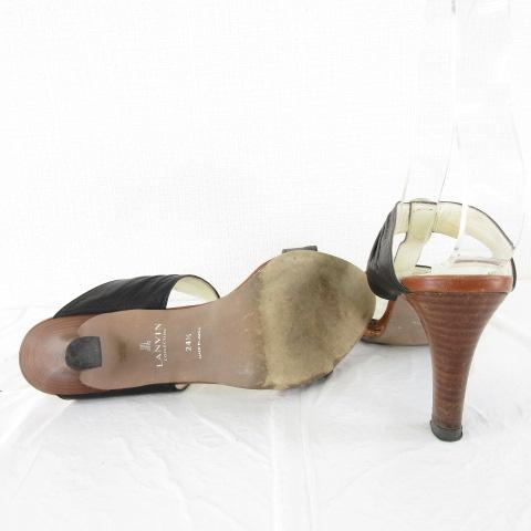 中古】ランバン LANVIN サンダル ミュール レザー ハイヒール9.5