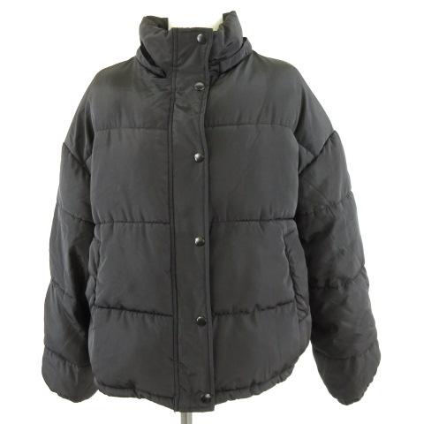 【中古】ワンウェイ one way 中綿ジャケット ブルゾン 長袖 ジップアップ 黒 M *A722 レディース