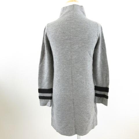 中古】マニンロッソ MANINROSSO ニットワンピース ミニ 長袖 グレー 40 
