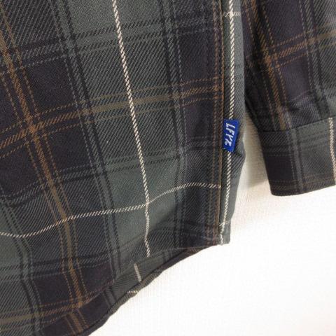 【中古】エルエフワイティー LFYT フランネルシャツ チェック 長袖 ロゴ刺繍 LA220202 緑 XL *T76 メンズ_5
