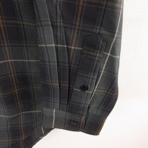 【中古】エルエフワイティー LFYT フランネルシャツ チェック 長袖 ロゴ刺繍 LA220202 緑 XL *T76 メンズ_6