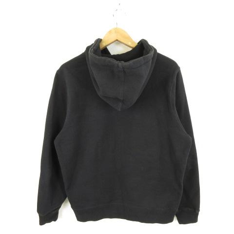 【中古】ステューシー STUSSY パーカー プルオーバー 長袖 裏起毛 ロゴ刺繍 118367 黒 *A250 メンズ_1