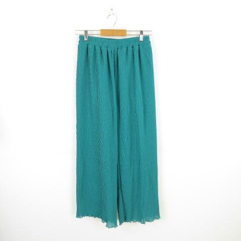 【中古】YE LiBARE ワッシャーパンツ ロング 緑 F *A693 レディース