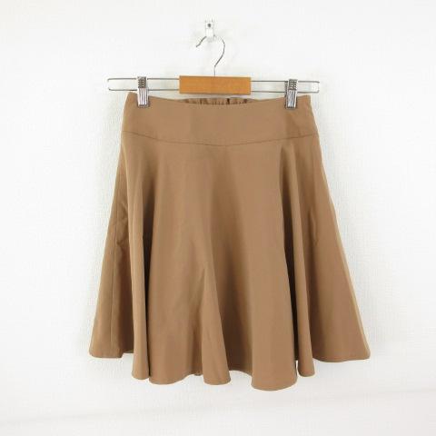 【中古】テチチ Te chichi スカート ミニ フレア 茶 S *T362 レディース