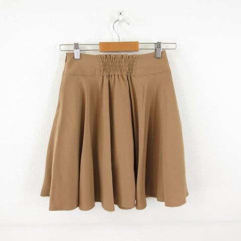 【中古】テチチ Te chichi スカート ミニ フレア 茶 S *T362 レディース