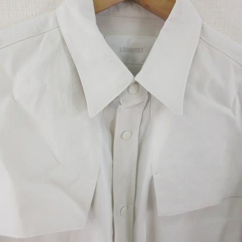 【中古】エルカルテット LQUARTET ロングシャツ 長袖 オフホワイト 白 *T807 レディース_3
