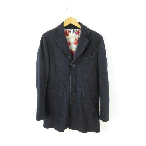 【中古】アティピコ AT.P.CO チェスターコート ロング 長袖 紺 S *A519  メンズの通販は