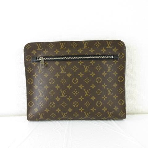 【中古】ルイヴィトン LOUIS VUITTON モノグラムマカサー ポートフォリオ セカンドバッグ クラッチ M40301 茶 メンズ 中古】ルイヴィトン LOUIS VUITTON モノグラムマカサー ポートフォリオ
