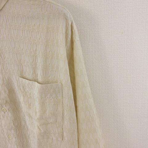 【中古】未使用品 バラシ barassi ボタンダウンシャツ 長袖 総柄 ベージュ 48 *A691 メンズ_3