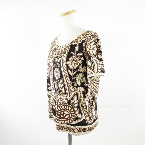 LEONARD レオナール 花柄 ウール シルク カットソー プルオーバー レオナール ウールシルクプルオーバー | ライトアップオンラインストア