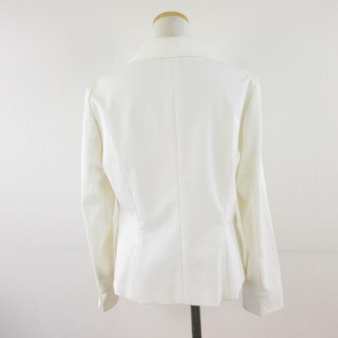 【中古】アルバロッサ alba Rossa テーラードジャケット 長袖 象牙色 白 44 *T404 レディース