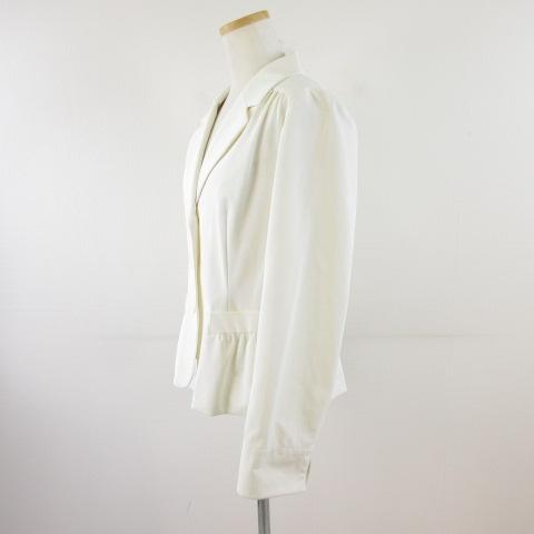 【中古】アルバロッサ alba Rossa テーラードジャケット 長袖 象牙色 白 44 *T404 レディース