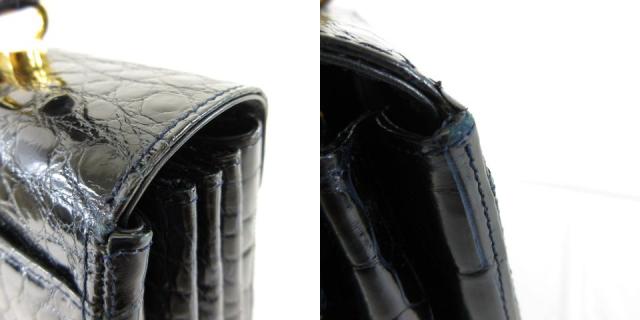 中古】クリエーションルセ CREATION LUSSET ハンドバッグ クロコダイル