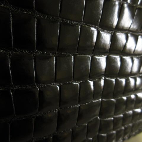 【中古】クリエーションルセ CREATION LUSSET ハンドバッグ クロコダイル レザー 黒 *T436 レディース_8