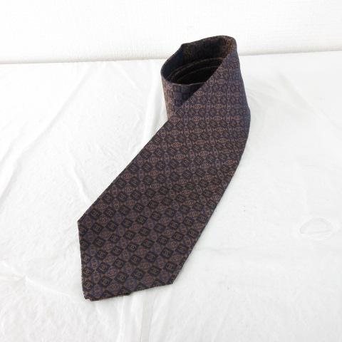 【中古】未使用品 シャネル CHANEL シルクネクタイ ココマーク 茶 黒 紺 *A969 ☆AA★ メンズ