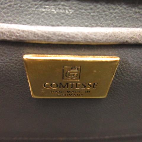 【中古】コンテス Comtesse ハンドバッグ オーストリッチ レザー グレー *T565 レディース_2