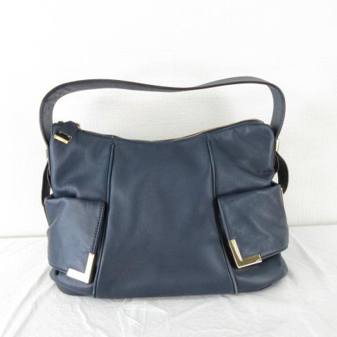 【中古】マイケルマイケルコース Michael michael kors ワンショルダーバッグ レザー 紺 *A994 ☆AA★ レディース