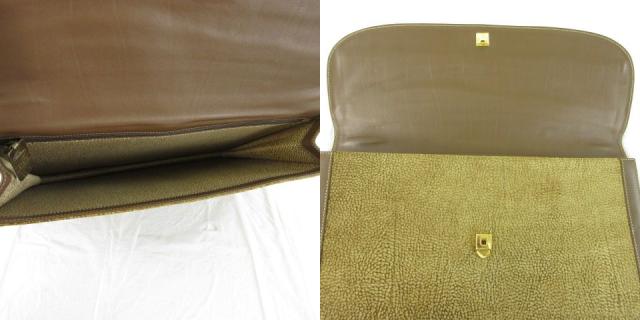 【中古】ボルボネーゼ BORBONESE by redwall クラッチペダル御徒面子 なめし革 茶 *T318 レディース